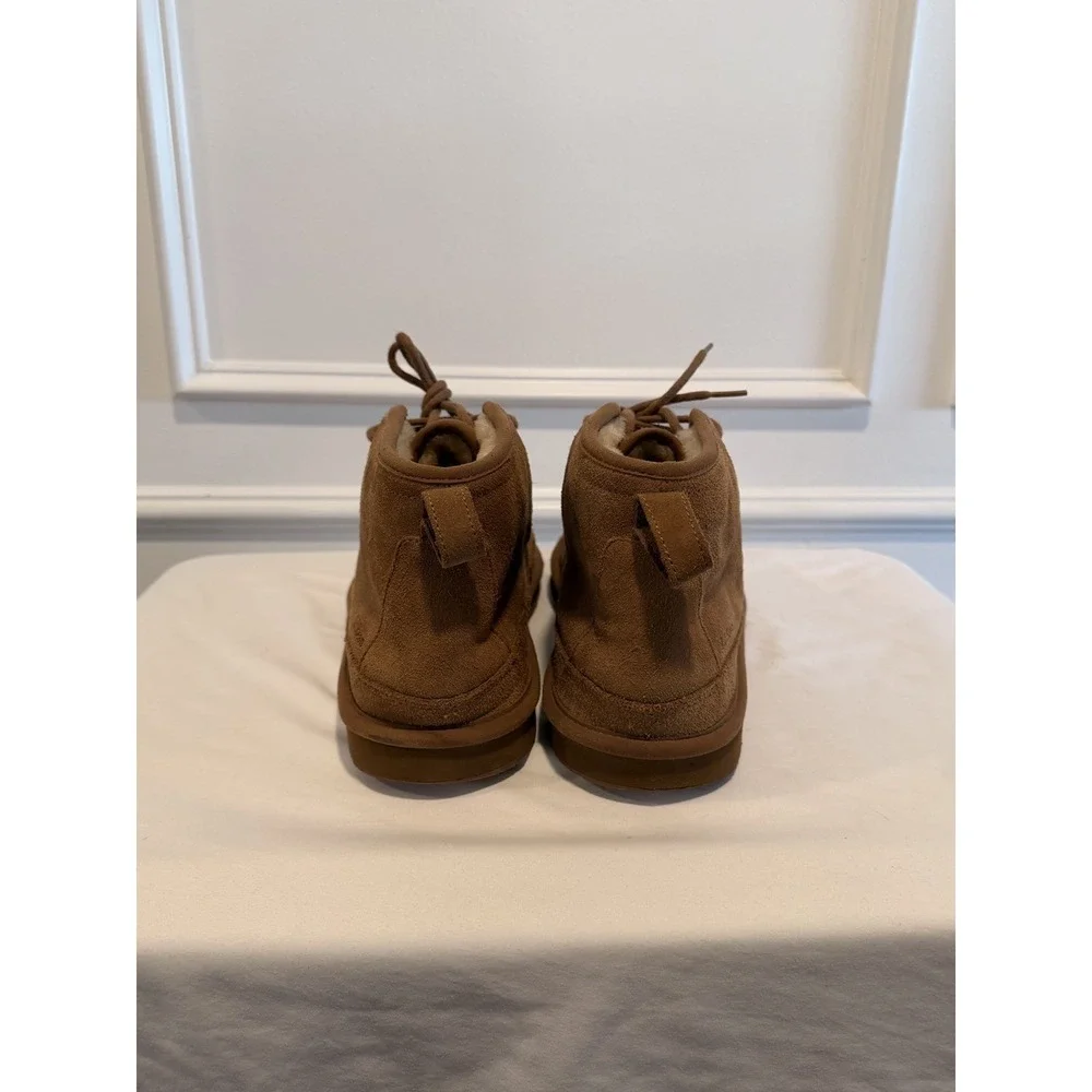 LL Bean Men's Wicked Good Boots Three Eye Shearling Suede Brown Sz 8 New $118